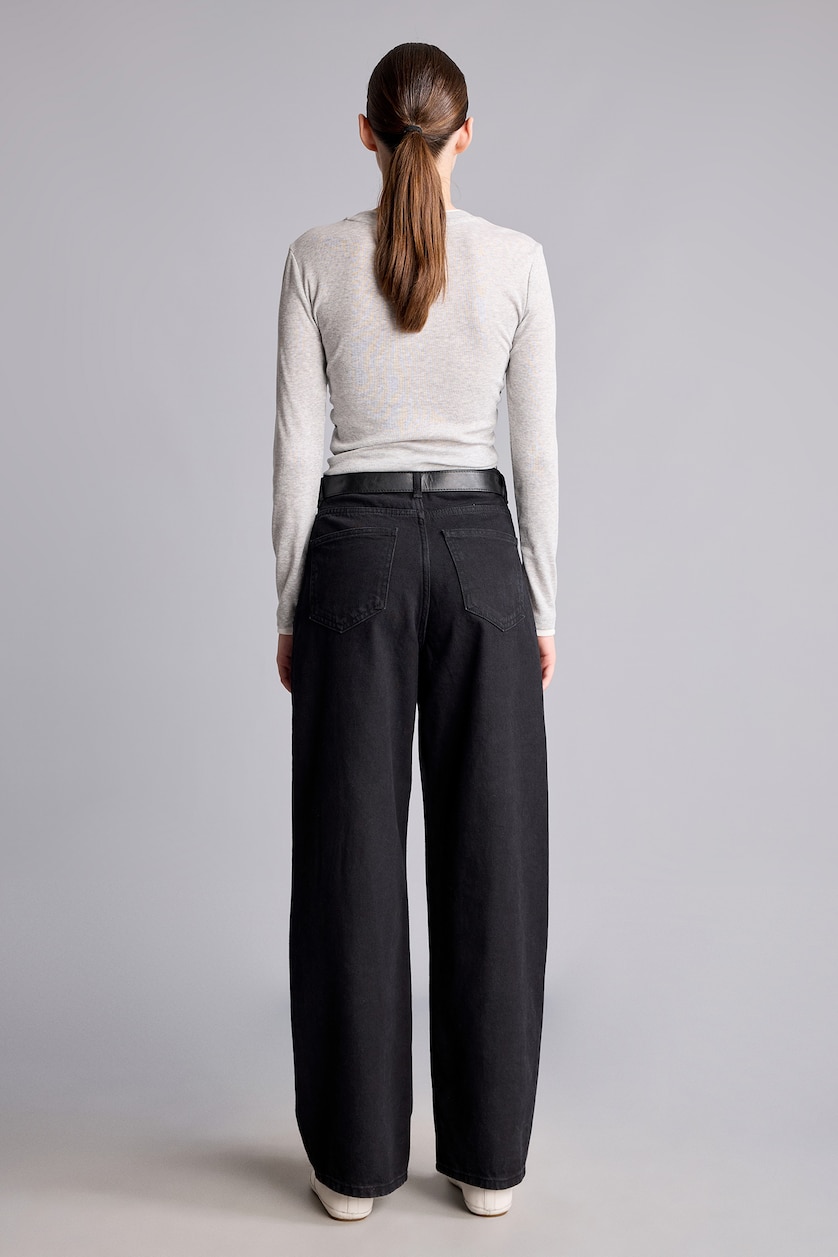 Women Black High Waist Straight Fit Trousers