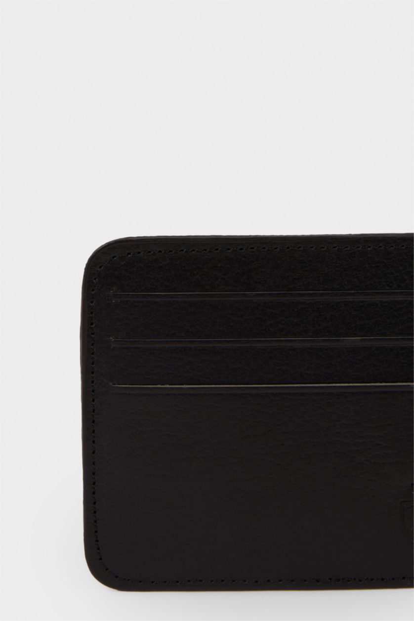 Erkek Siyah Erkek Deri Kartlık