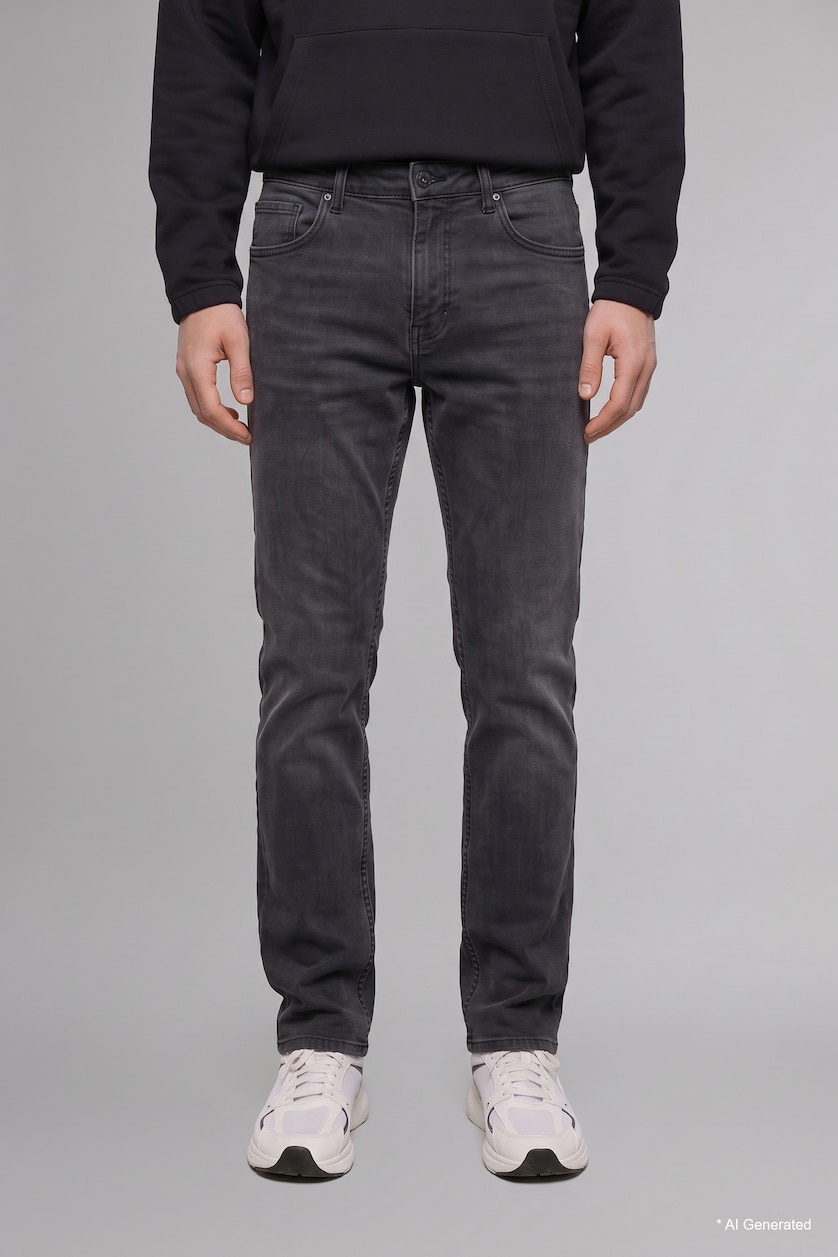 MAN Grey Sergio Regular Fit Straight Leg Jeans