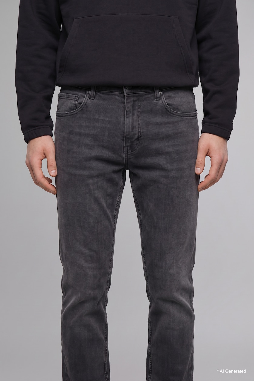 MAN Grey Sergio Regular Fit Straight Leg Jeans