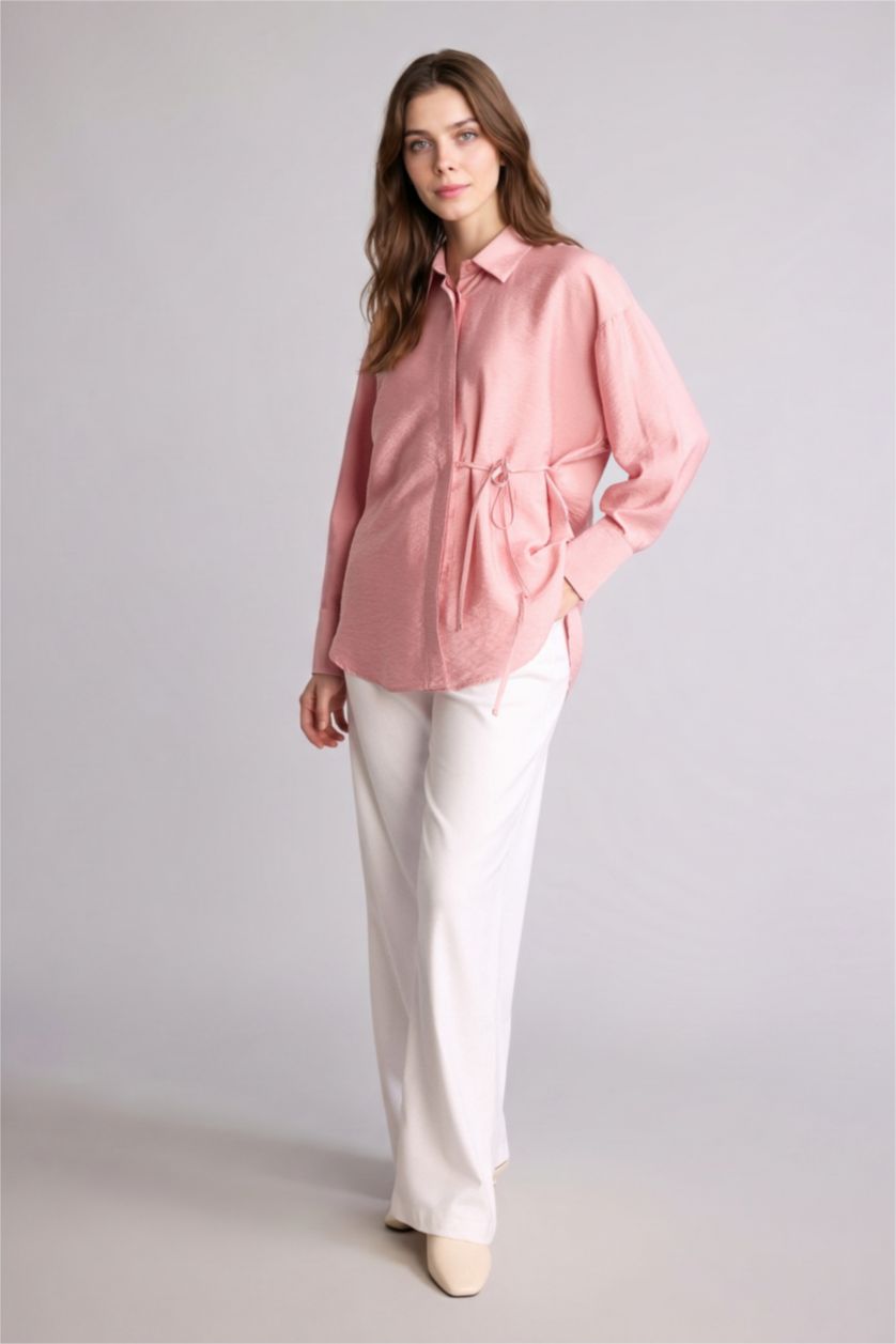Woman Light Pink Regular Fit Long Sleeve Tunic