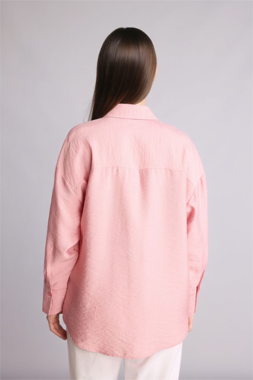 Woman Light Pink Regular Fit Long Sleeve Tunic
