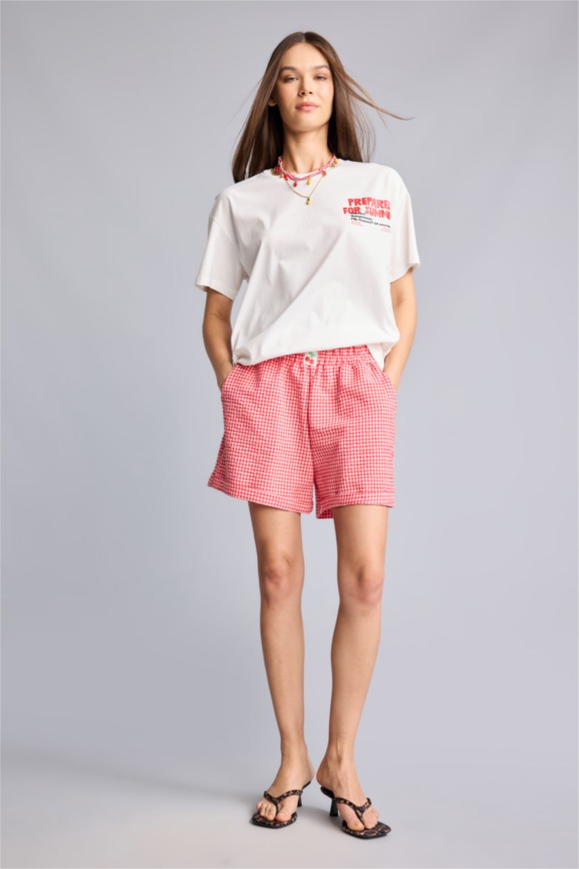 Women Red Crinkle