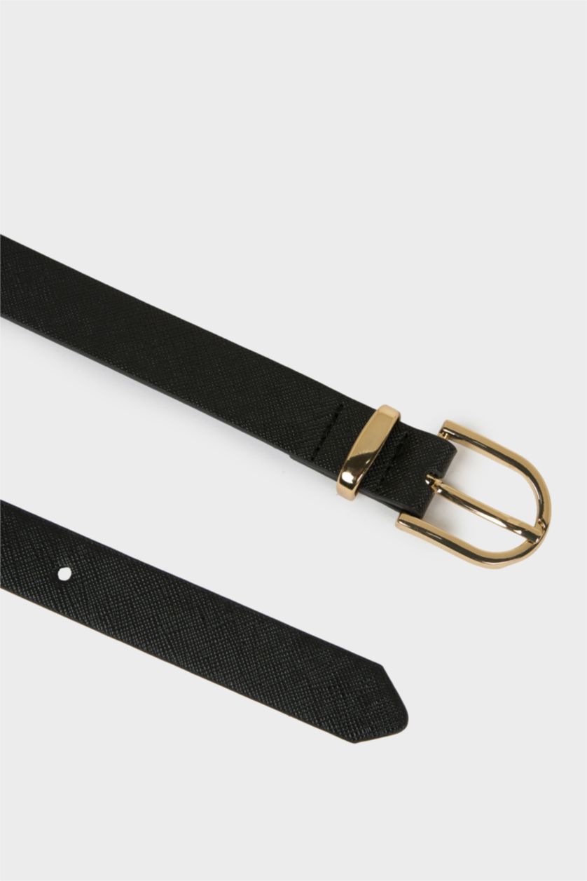 Kadın Siyah Kadın Suni Deri Jean Kemeri