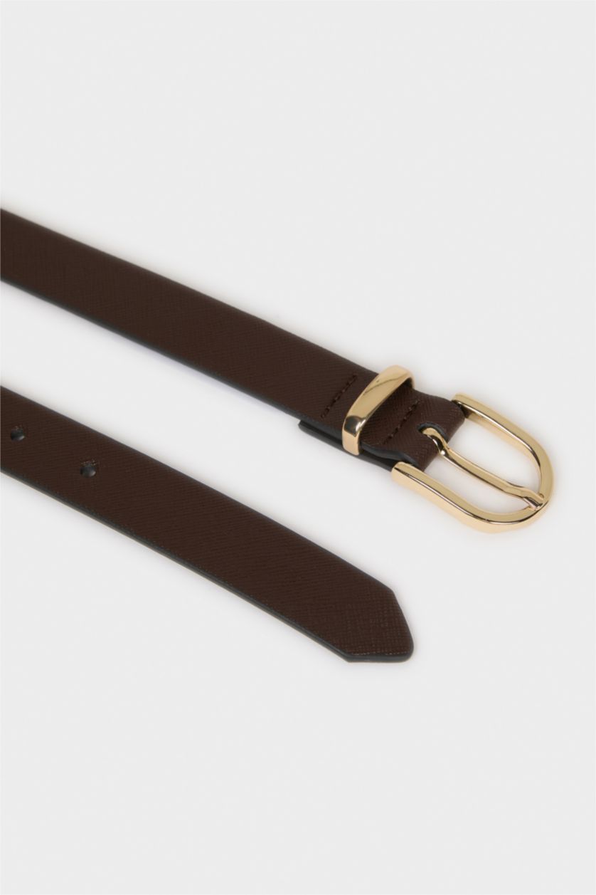 Kadın Kahve Kadın Suni Deri Jean Kemeri