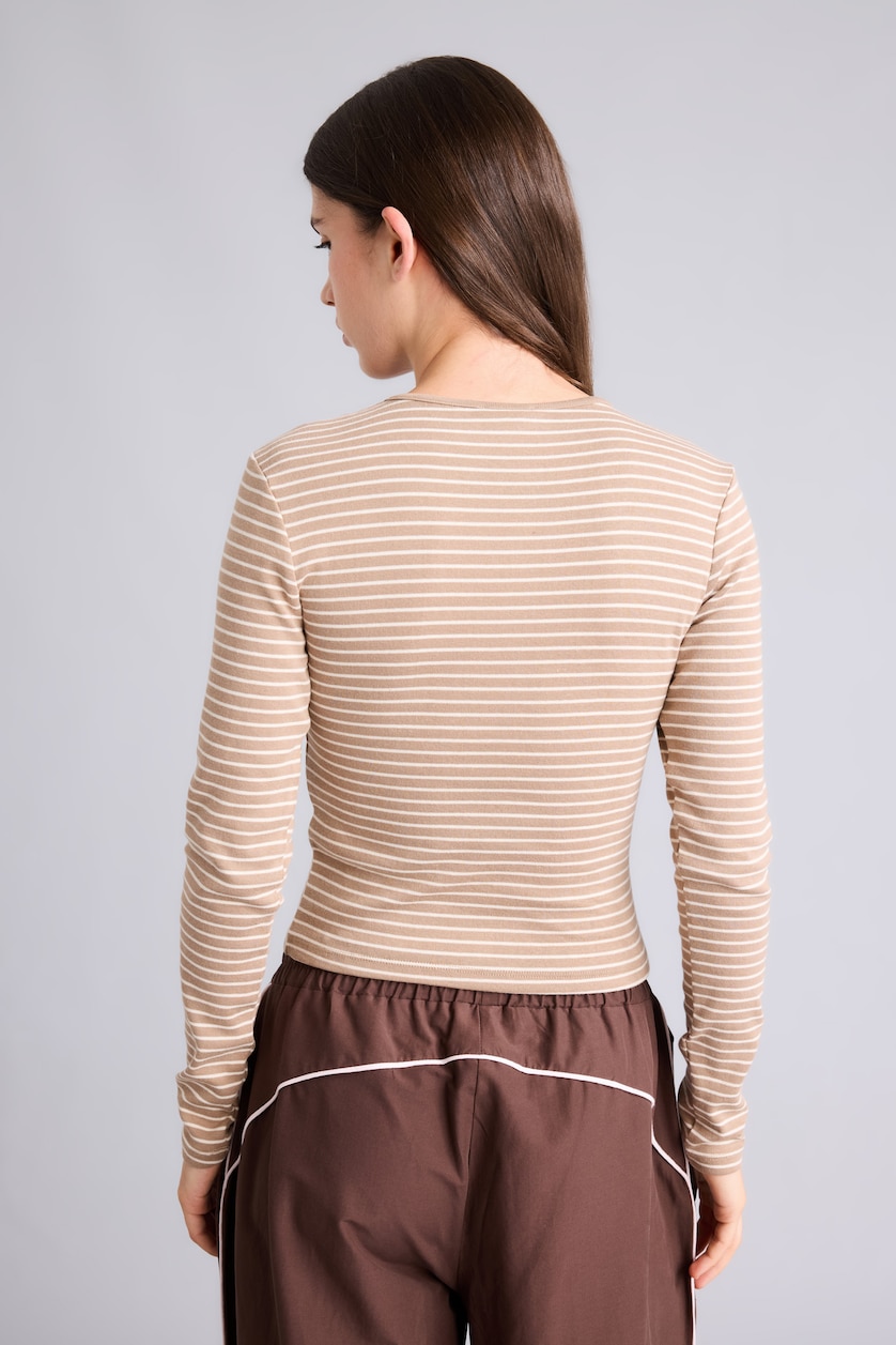 Woman Vison Slim Fit Ribana Long Sleeve T-Shirt