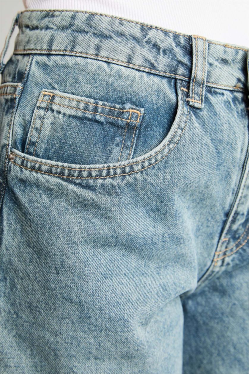 Women Blue Bermuda