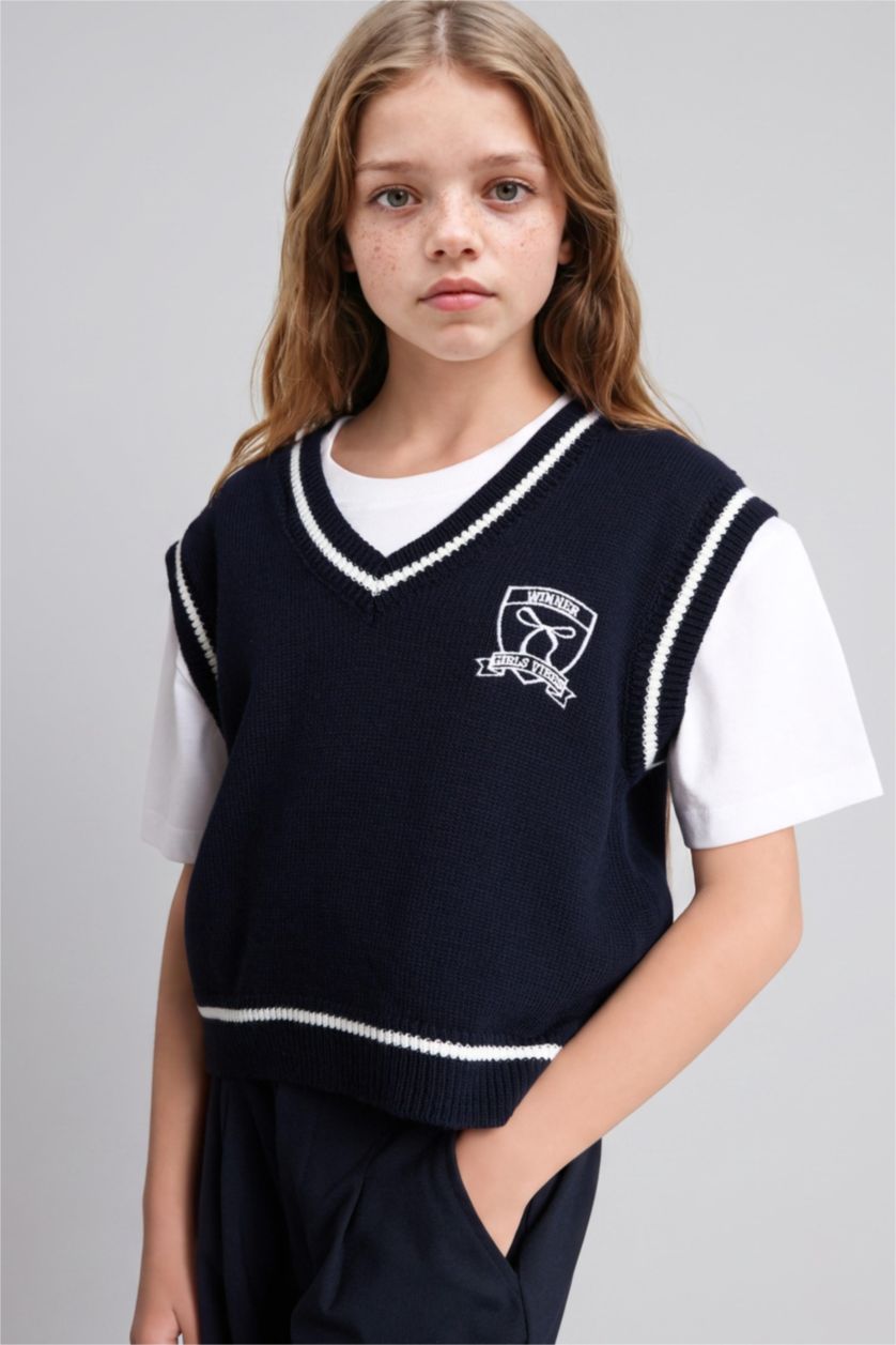 Young Girls - Teen Girls NAVY Girl Regular Fit Sweater Vest