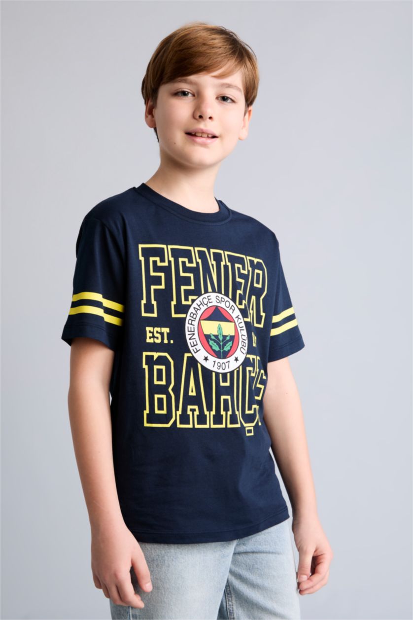 Young Boys - Teen Boys Indigo New Regular Fit Short Sleeve T-Shirt