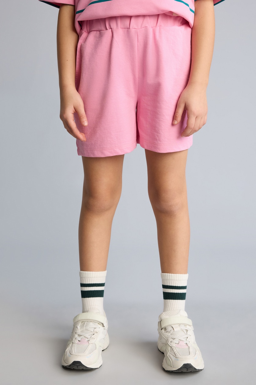 Girls & Teens Pink Girl Relax Fit Striped T-shirt and Shorts 2 piece Set