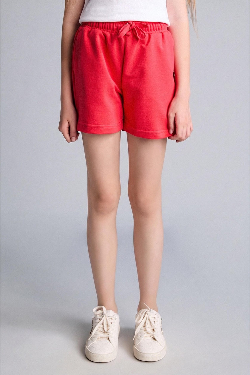 GIRLS & TEENS Ecru Girl Strawberry Print T-Shirt Shorts Ribbed 2 Piece Set