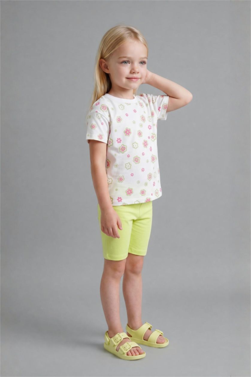 Baby Girls White 2 piece Biker Floral Set
