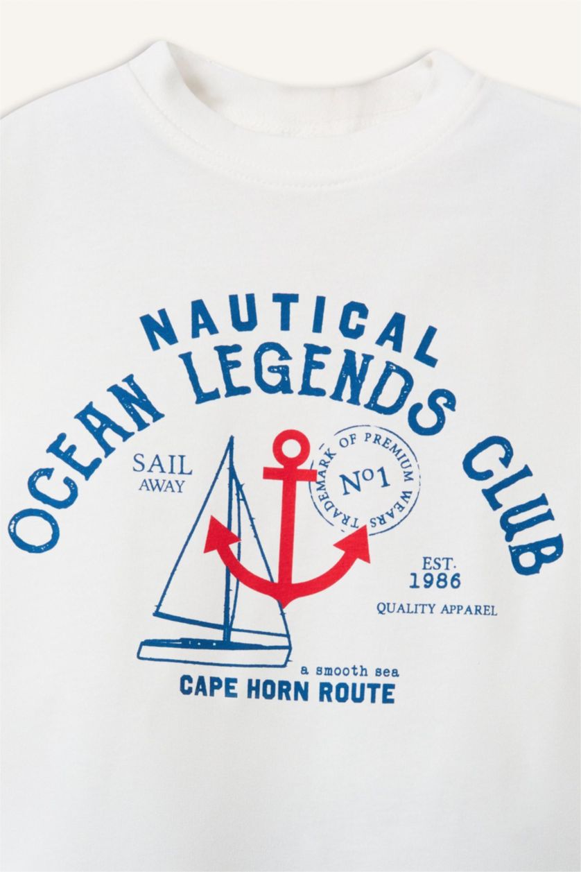 Baby Boys Blue Baby Boy Marine Pattern T-Shirt Shorts 2 Piece Set