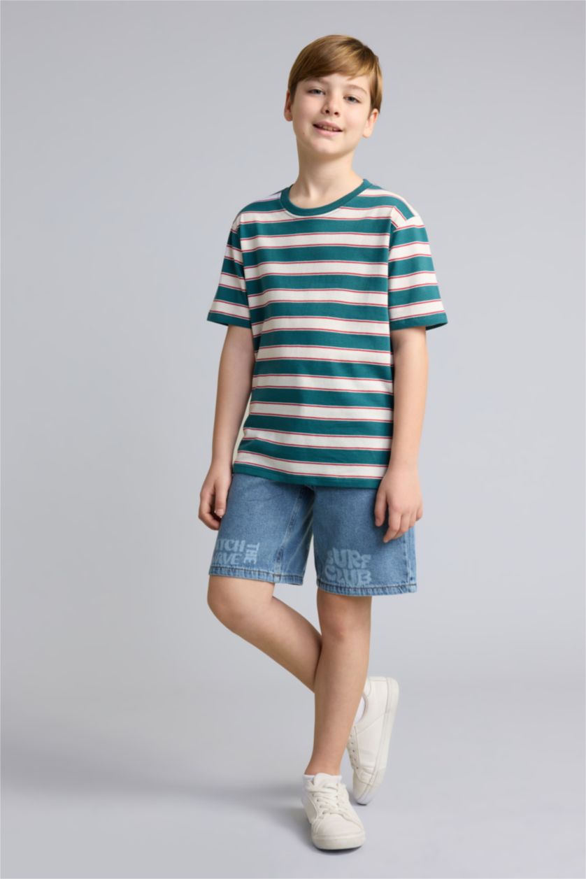 Young Boys - Teen Boys Green New Regular Fit Short Sleeve T-Shirt