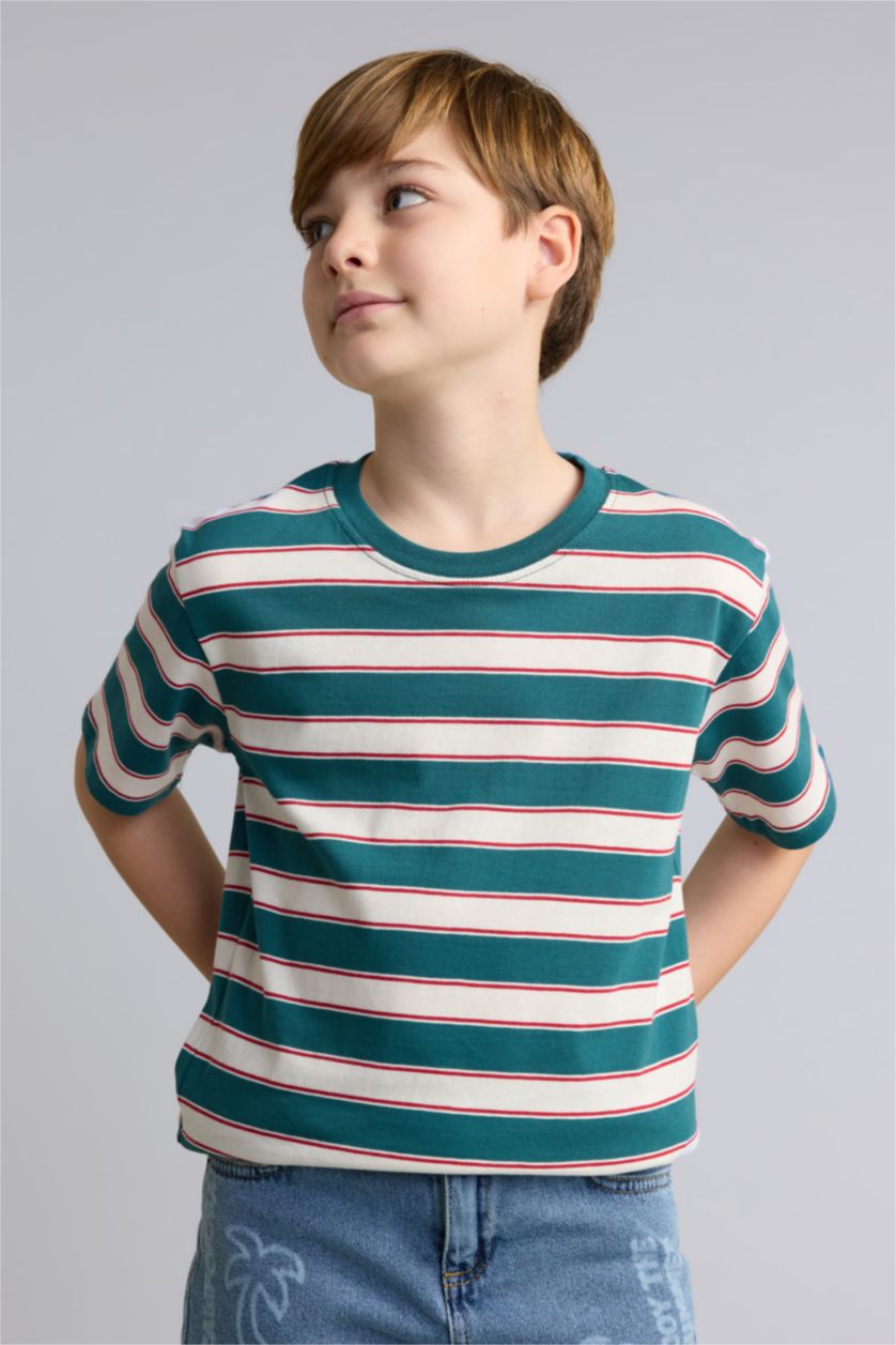 Young Boys - Teen Boys Green New Regular Fit Short Sleeve T-Shirt