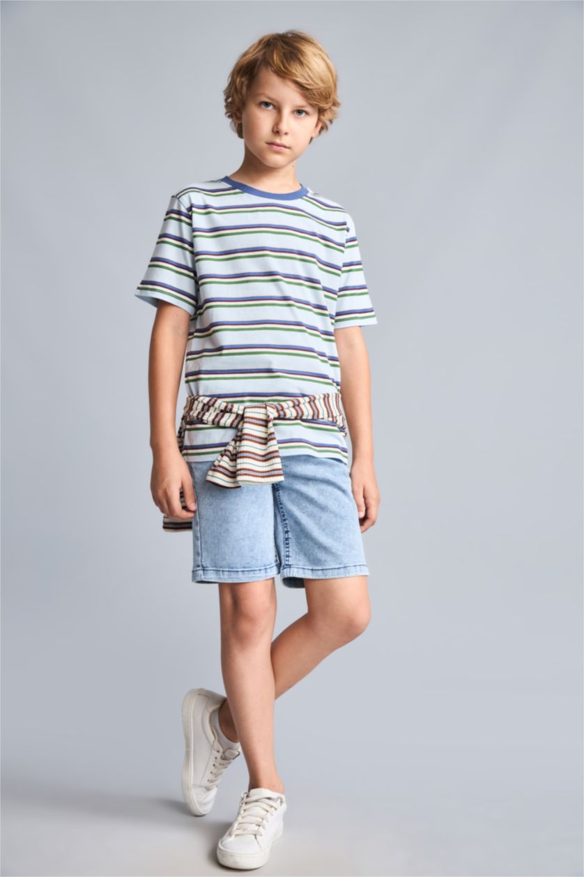 Young Boys - Teen Boys Blue New Regular Fit Short Sleeve T-Shirt
