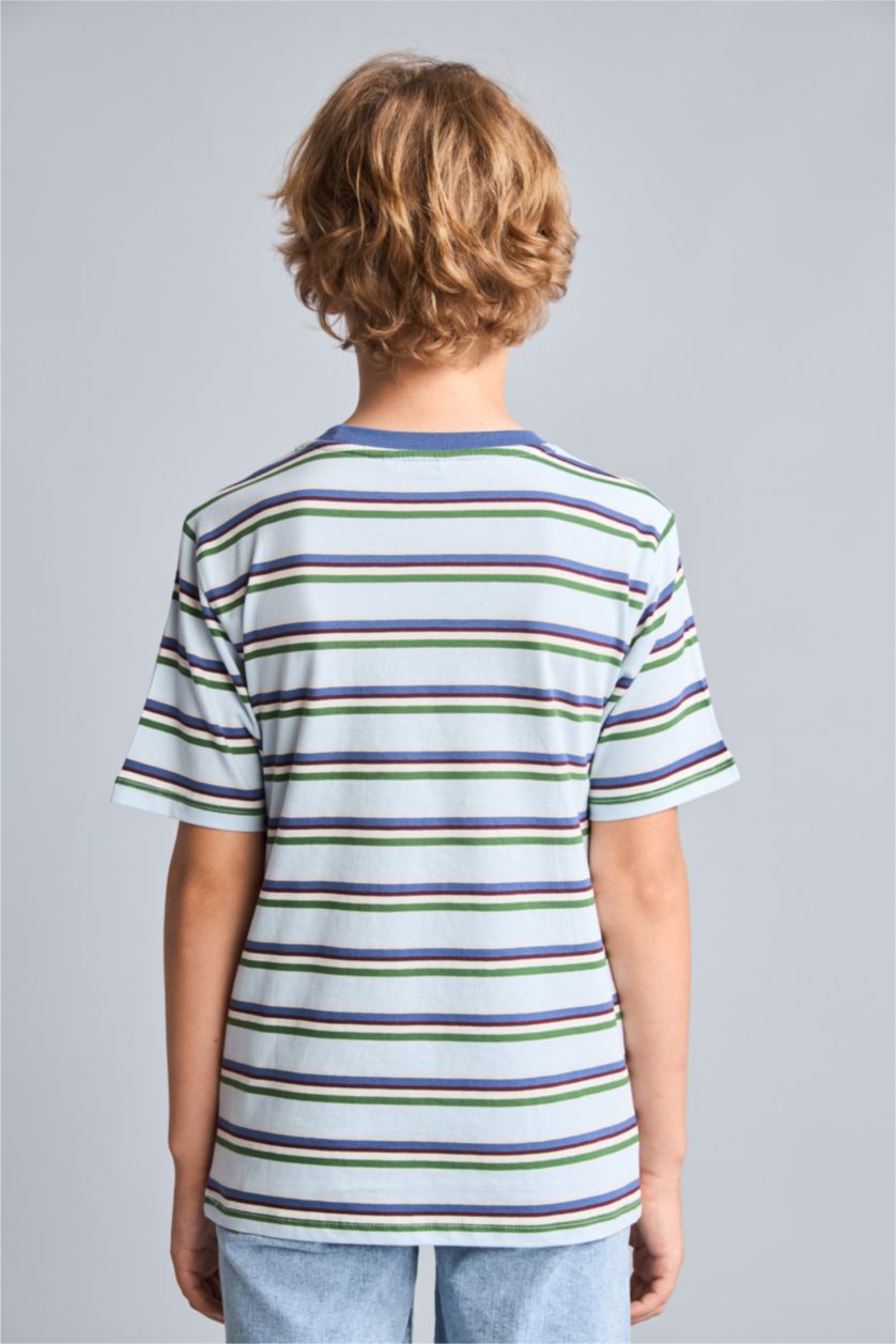 Young Boys - Teen Boys Blue New Regular Fit Short Sleeve T-Shirt