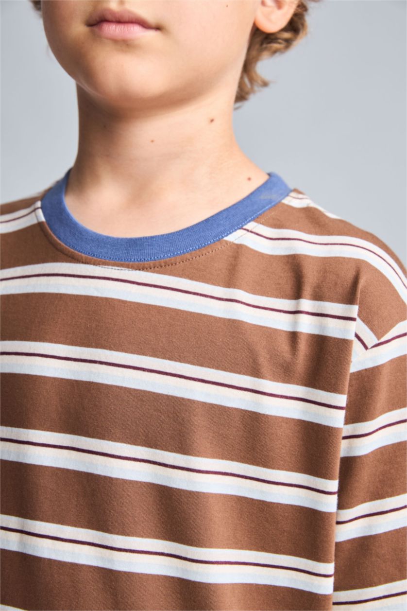 Young Boys - Teen Boys Light Brown New Regular Fit Short Sleeve T-Shirt