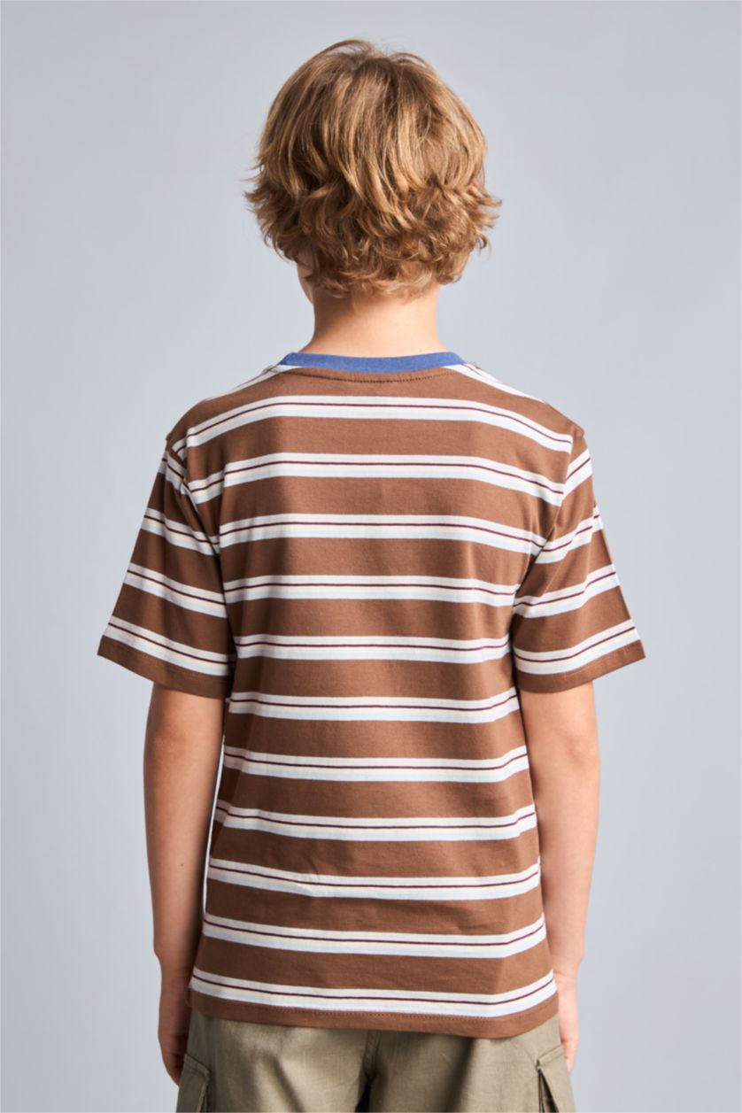 Young Boys - Teen Boys Light Brown New Regular Fit Short Sleeve T-Shirt