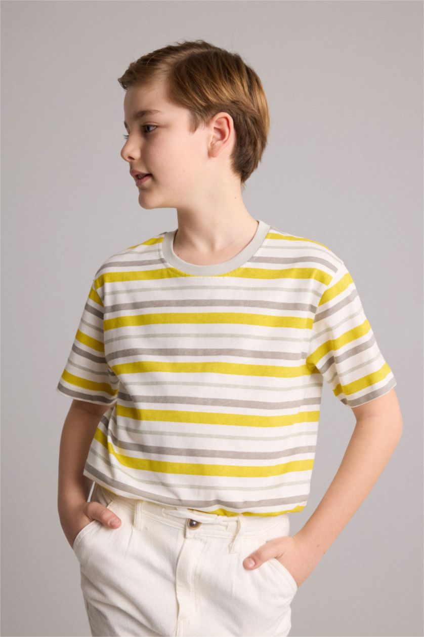 Young Boys - Teen Boys Yellow New Regular Fit Short Sleeve T-Shirt