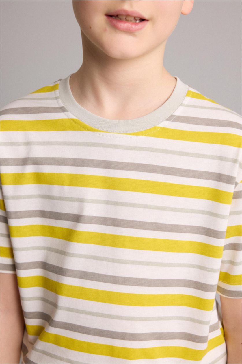 Young Boys - Teen Boys Yellow New Regular Fit Short Sleeve T-Shirt