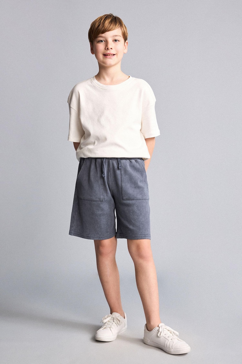 Young Boys - Teen Boys Anthracite Boy Oversize Elastic Waist Drawstring Shorts