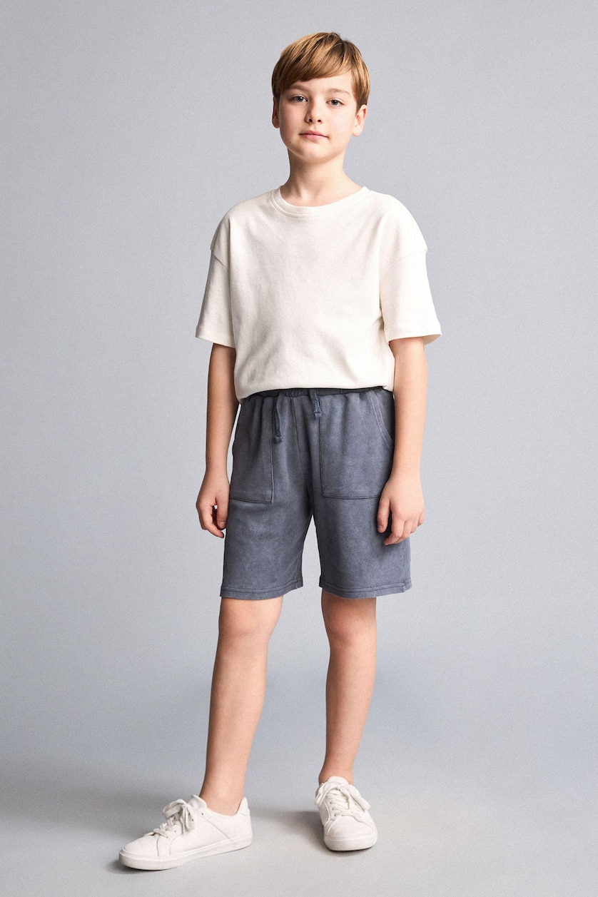 Young Boys - Teen Boys Anthracite Boy Oversize Elastic Waist Drawstring Shorts
