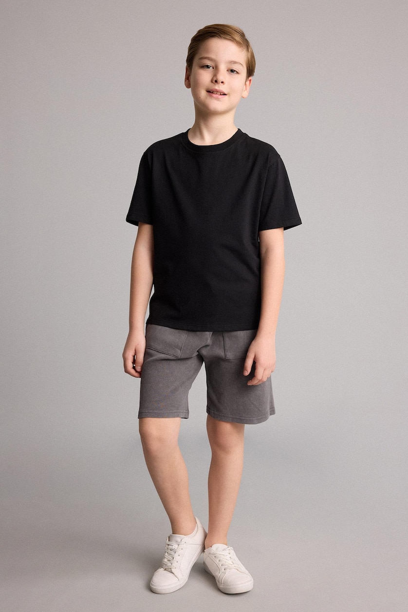 Young Boys - Teen Boys Dark Grey Boy Elastic Waist Oversize Shorts