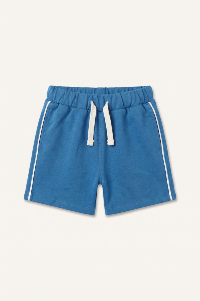 Baby Boys Blue Regular Fit Elastic Band Shorts