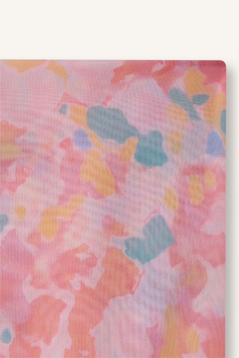 Woman Light Pink Regular Fit Printed Burkini