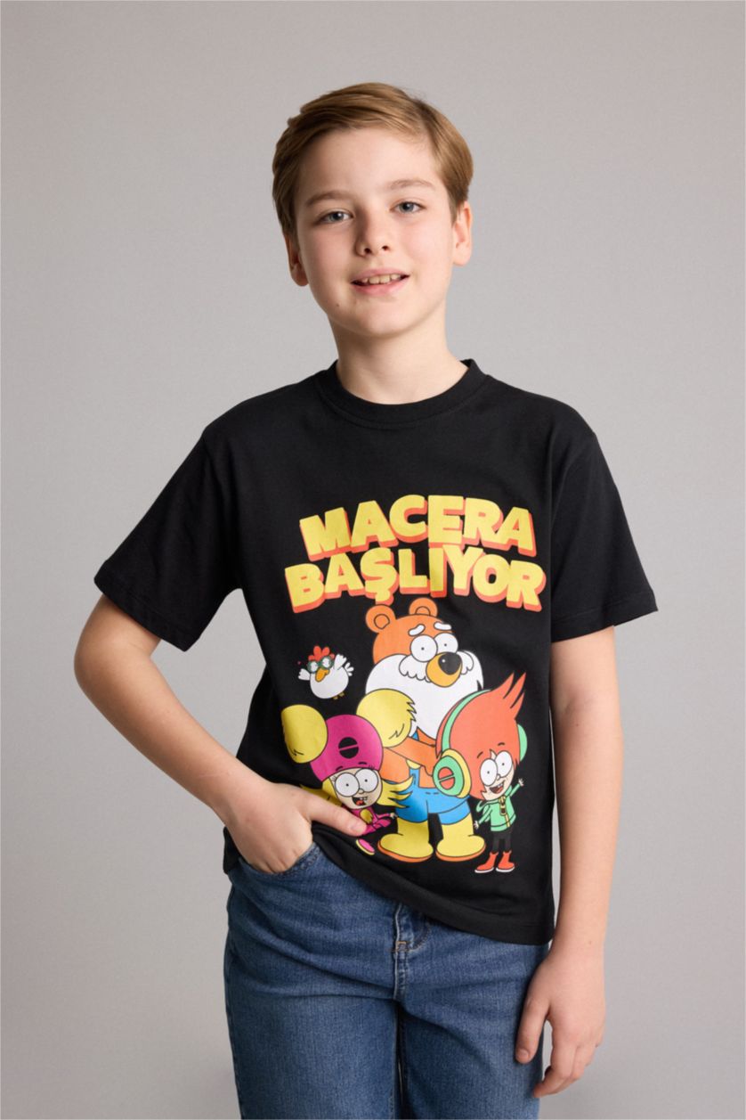 Young Boys - Teen Boys Black New Regular Fit Short Sleeve T-Shirt