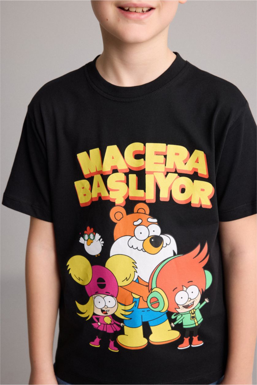 Young Boys - Teen Boys Black New Regular Fit Short Sleeve T-Shirt