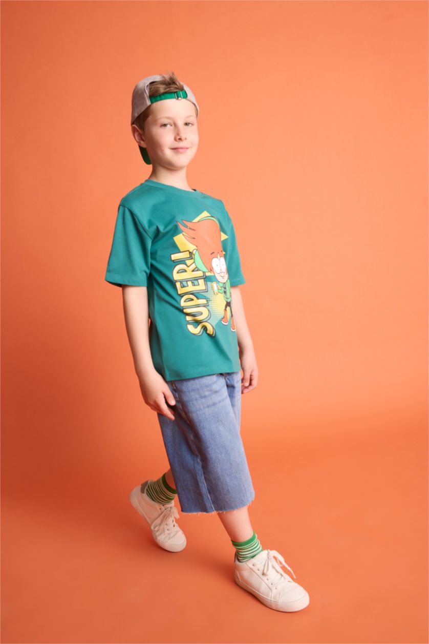 Young Boys - Teen Boys Dark Green New Regular Fit Short Sleeve T-Shirt