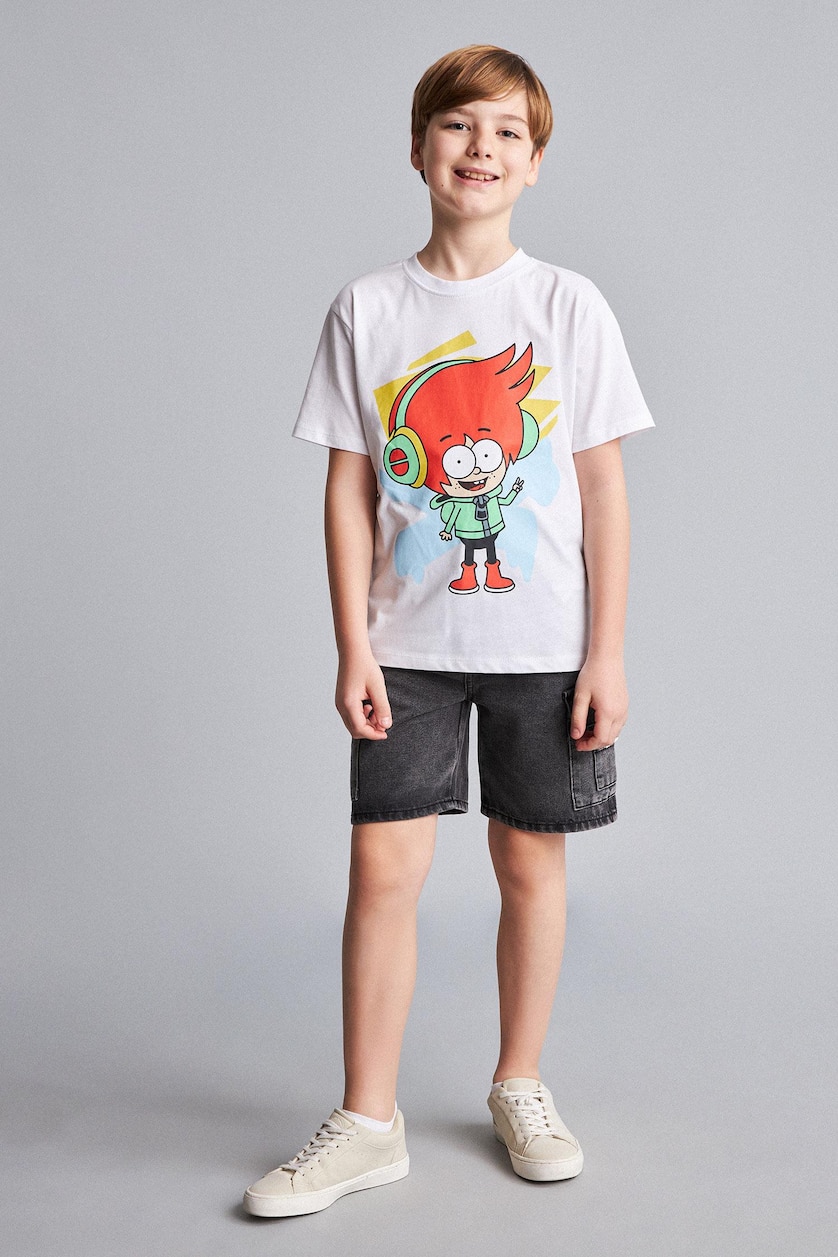 Young Boys - Teen Boys White Boy 100% Cotton Super 1 Set New Regular Fit T-Shirt