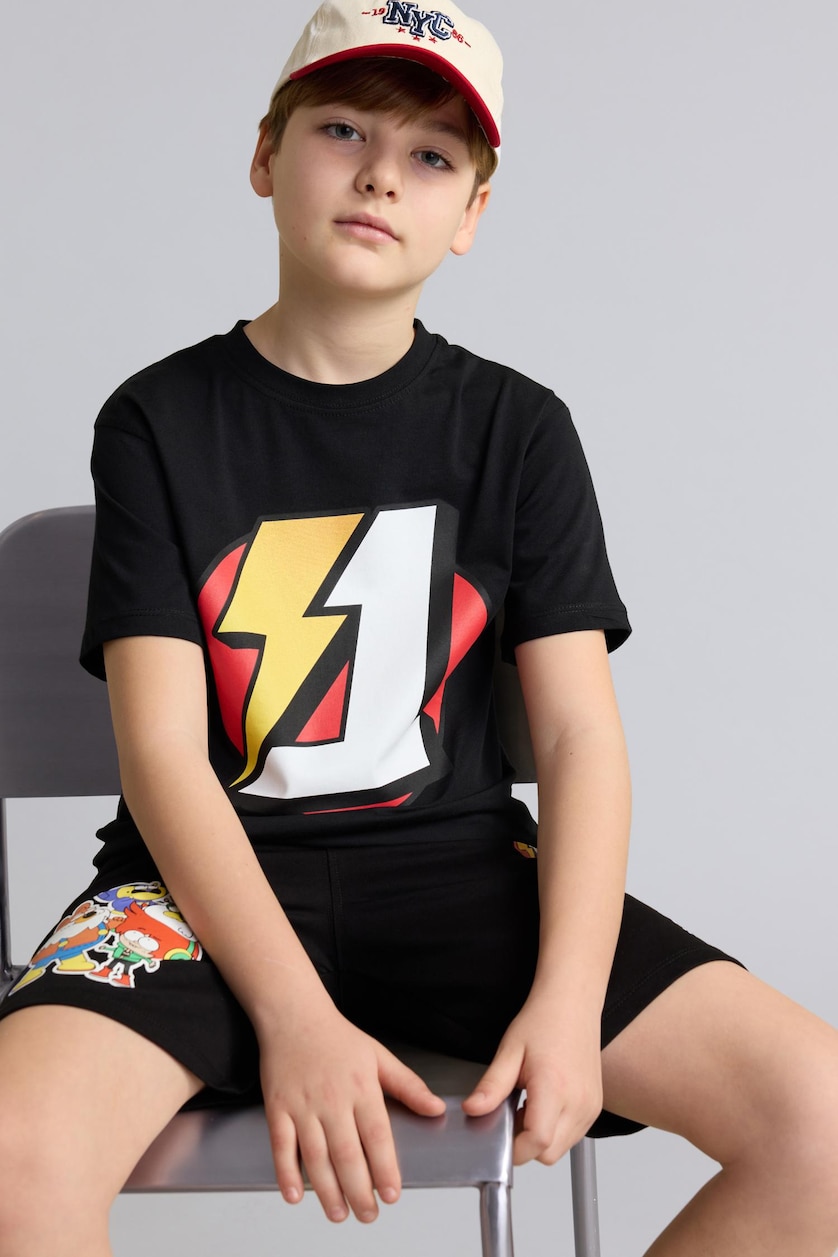 Young Boys - Teen Boys Black New Regular Fit Short Sleeve T-Shirt