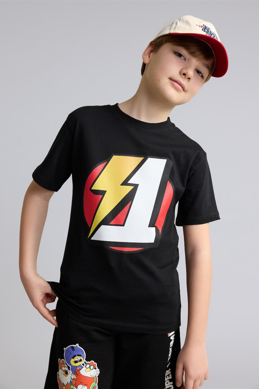 Young Boys - Teen Boys Black New Regular Fit Short Sleeve T-Shirt