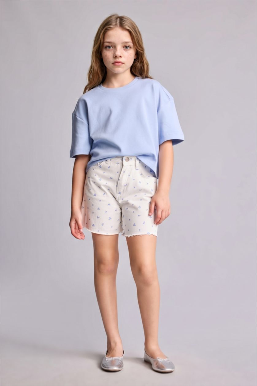 GIRLS & TEENS Ecru Girl Gabardine Shorts