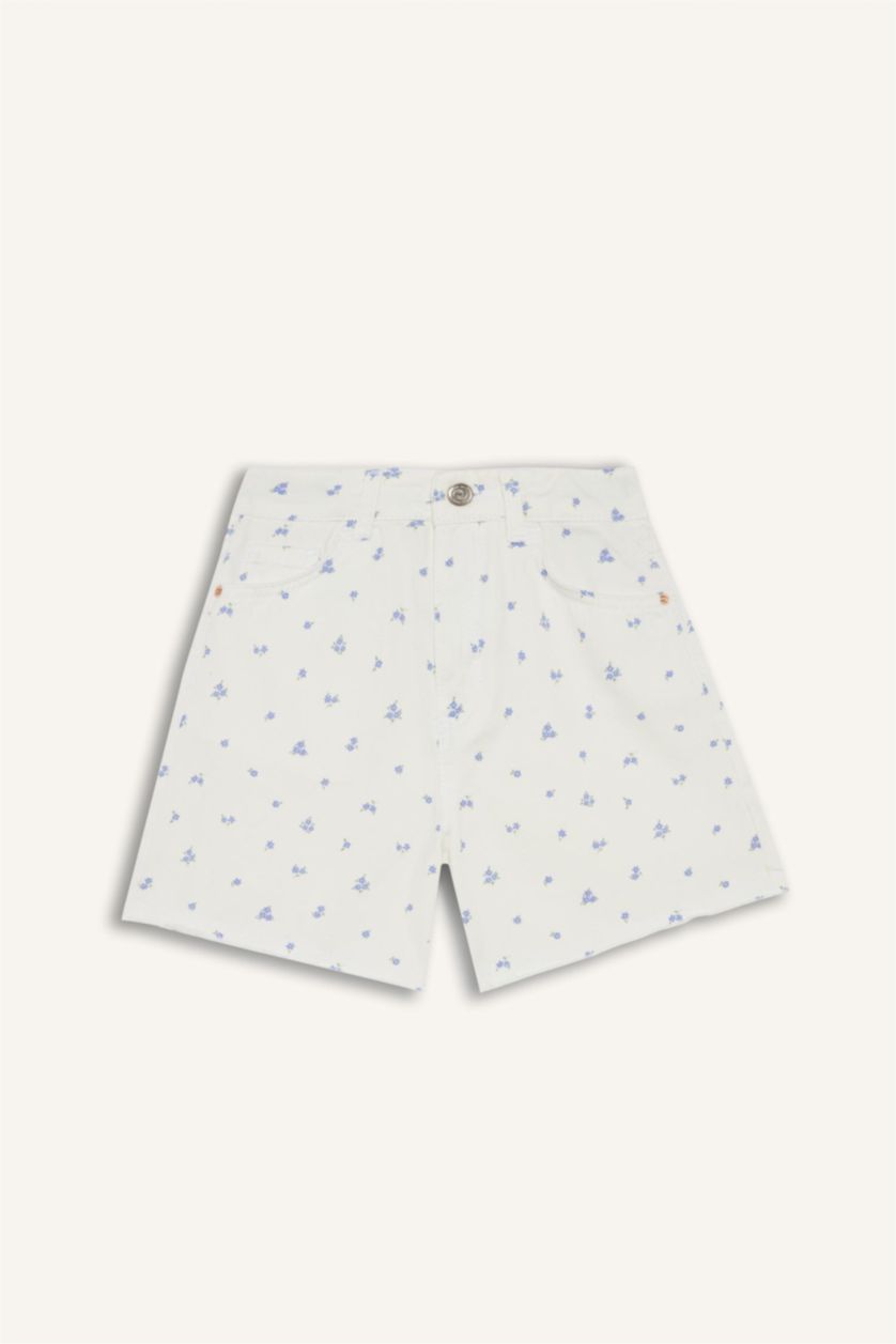 FILLES Écru Short en gabardine pour fille