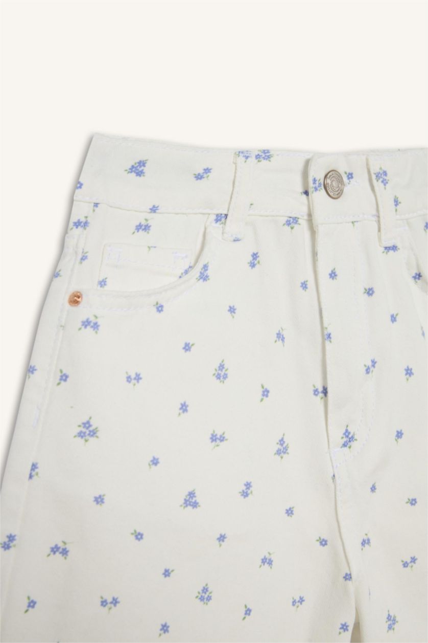 FILLES Écru Short en gabardine pour fille