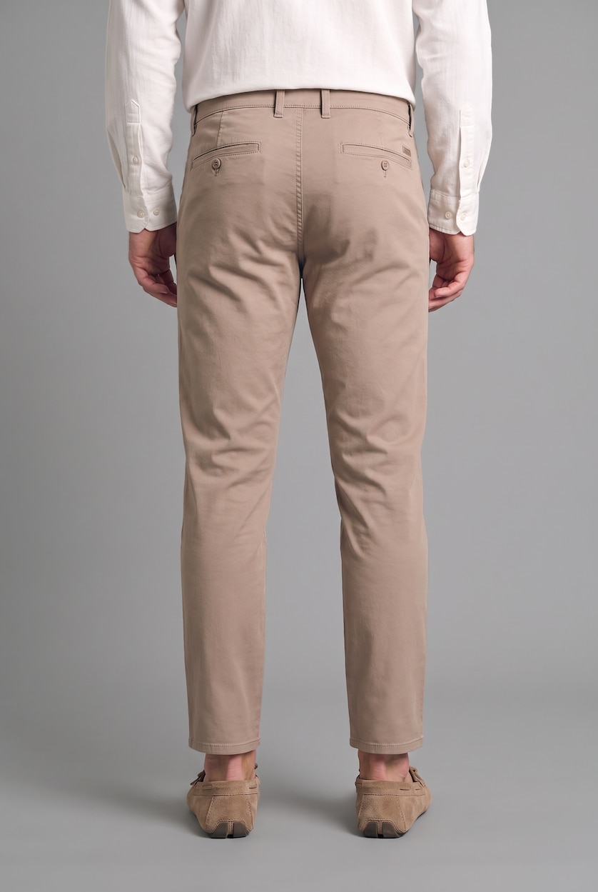 MAN Light Brown Tapered Fit Regular Waist Trousers