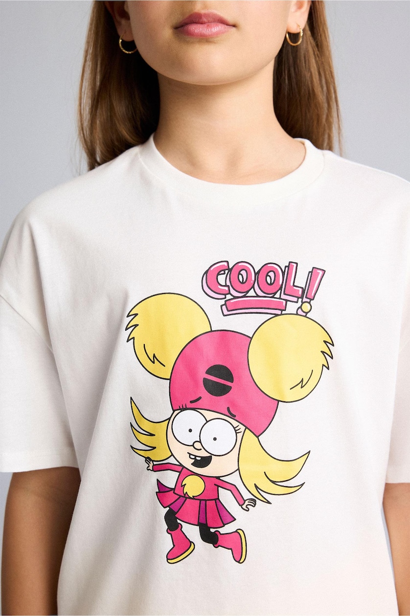 Young Girls - Teen Girls White Oversize Fit Short Sleeve T-Shirt