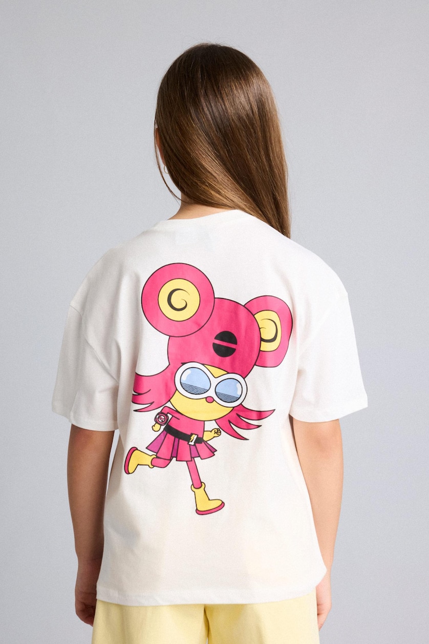 Young Girls - Teen Girls White Oversize Fit Short Sleeve T-Shirt