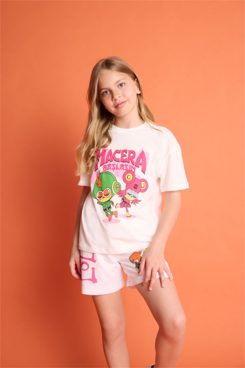 Young Girls - Teen Girls Violet Beyaz Shorts