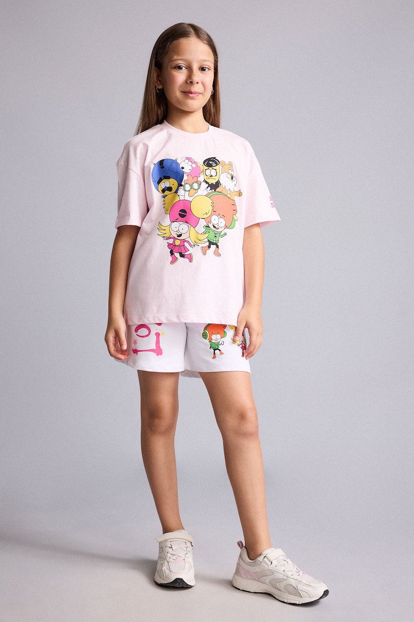 Young Girls - Teen Girls Violet Beyaz Girl 100% Cotton Super 1 Set Shorts