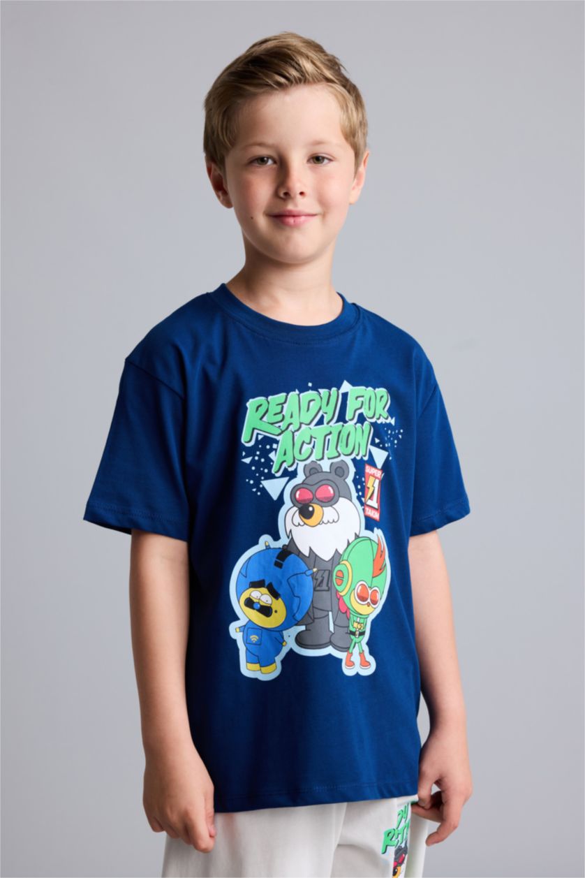 Young Boys - Teen Boys NAVY 2 piece Regular Fit Knitted Pyjamas
