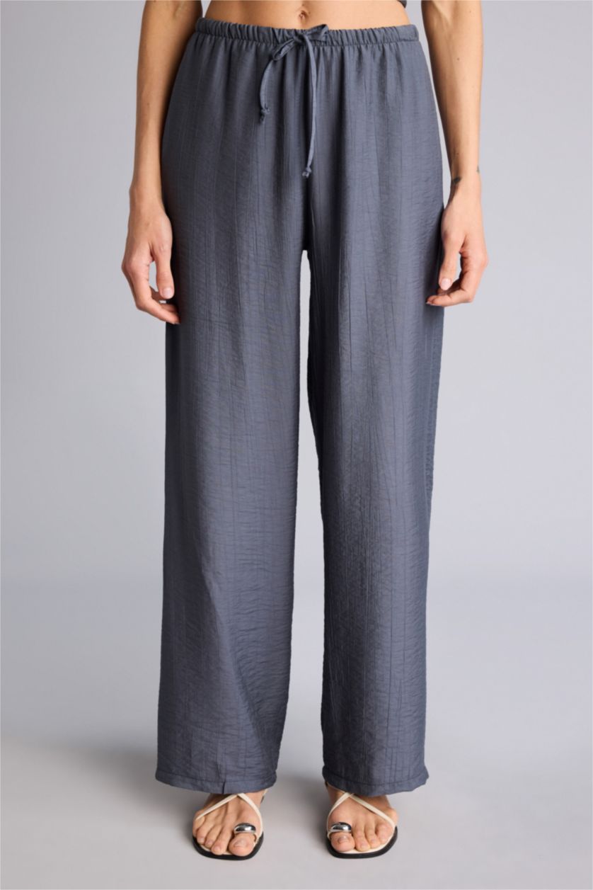 Kadın Antrasit Wıde Leg Yüksek Bel Pantolon