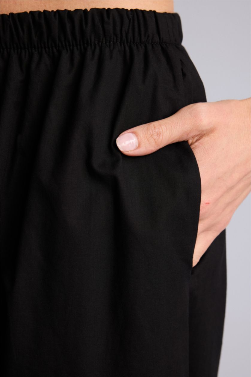 Kadın Siyah Yüksek Bel Balloon Fit Pantolon