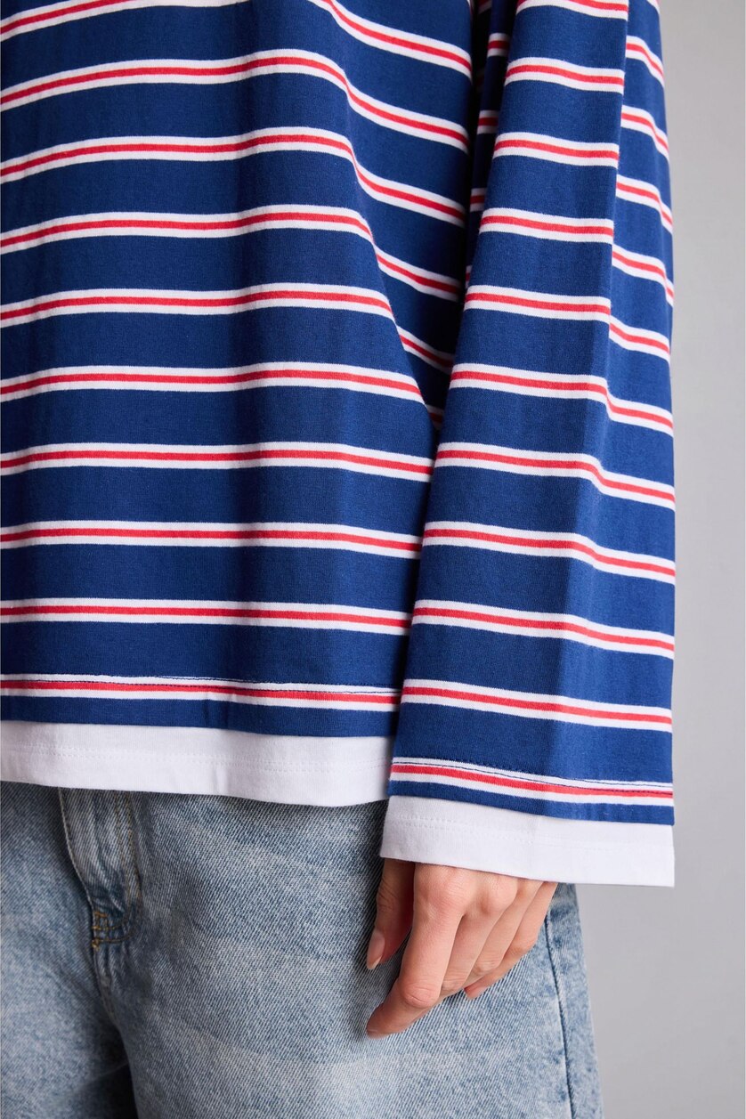 Женщины Синий Футболка Oversize