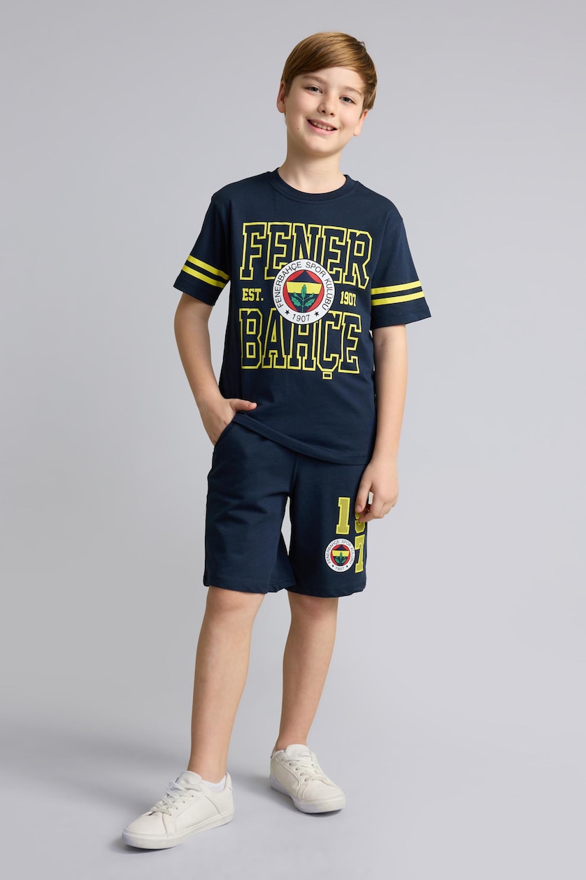 Young Boys - Teen Boys Indigo Boy Oversize Fit Elastic Band Shorts