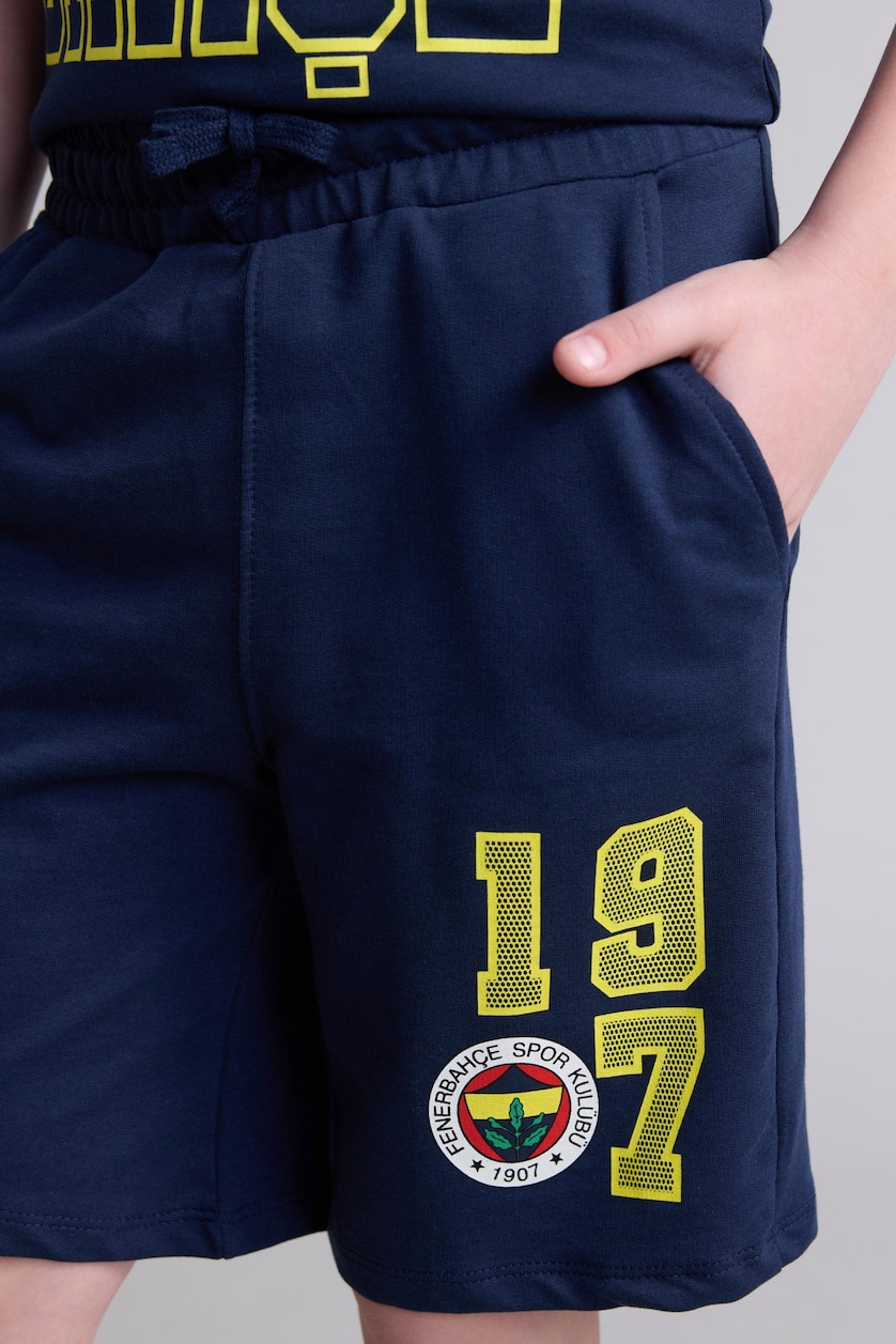 Young Boys - Teen Boys Indigo Boy Oversize Fit Elastic Band Shorts